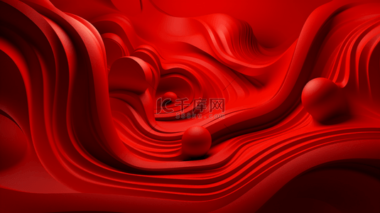红色雕刻背景图片_红色现代感纹理曲线背景1