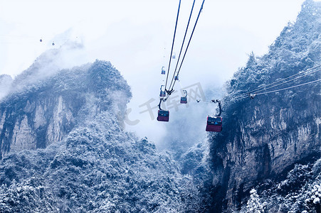 冰雪张家界天门山索道