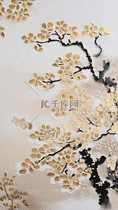 中式刺绣传统国风花卉刺绣纹理背景23
