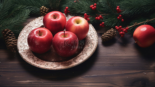 苹果圣诞节元素装饰11