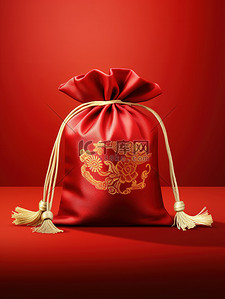 春节幸运背景图片_红色幸运包福袋春节背景8