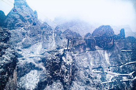 冰雪张家界天门山索道天门山