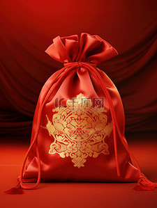 红色幸运包福袋春节背景6