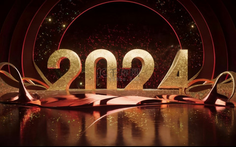 创意潮流数字2024新年2024背景6