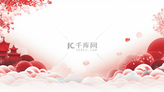 春节装饰背景图片_红色中国风古典简约背景9
