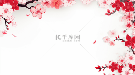 春节装饰背景图片_红色中国风古典简约背景15