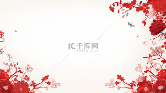 春节装饰背景图片_红色中国风古典简约背景10
