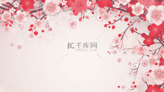 春节装饰背景图片_红色中国风古典简约背景17