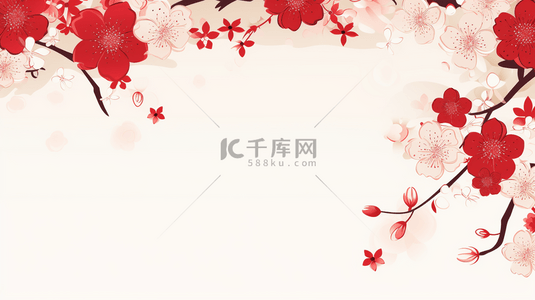 春节装饰背景图片_红色中国风古典简约背景13