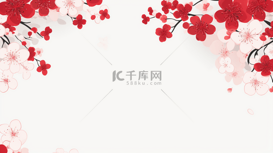 春节中国风边框背景图片_红色中国风古典简约背景6