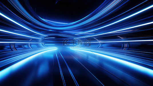 超级赛道背景图片_光线追踪线绘蓝色光束5