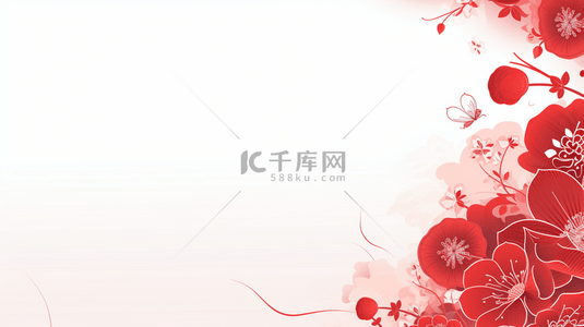春节新年边框背景图片_红色中国风古典简约背景28