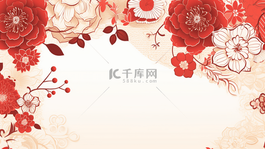 春节新年边框背景图片_红色中国风古典简约背景31