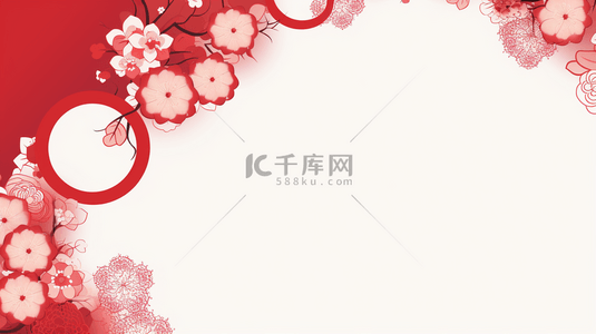 春节装饰背景图片_红色中国风古典简约背景1