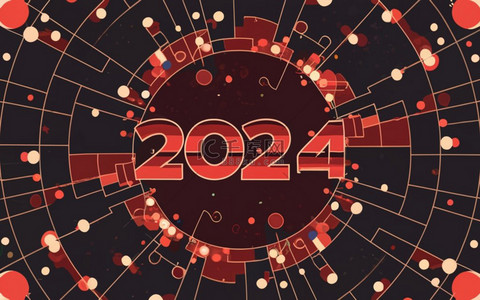 创意元旦背景图片_创意数字2024潮流新年2024背景