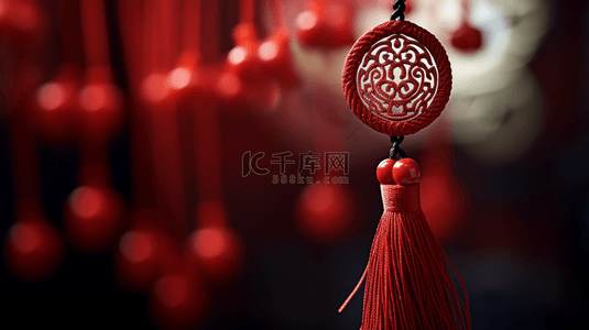 中国风防溺水背景图片_中国风新年红色传统中国结