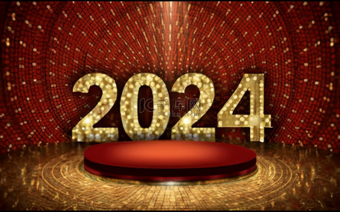 潮流滑板背景图片_数字2024创意新年2024背景20