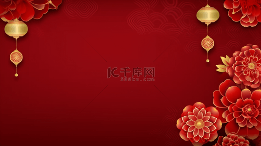 共育花开背景图片_传统新年中国风富贵花开背景