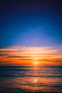 大海边日出日落海面风景