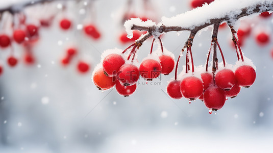 红色果子积雪覆盖8