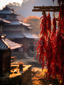 宝鸡红辣椒背景图片_婺源晒辣椒特写背景13