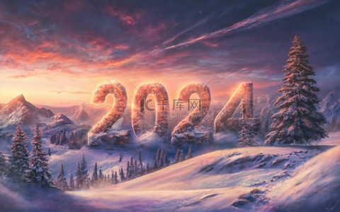 数字2024创意新年2024背景3