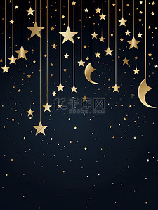 星星夜空星星背景图片_宁静的夜空新月星星背景16