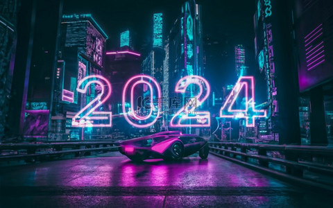 数字2024创意新年2024背景1