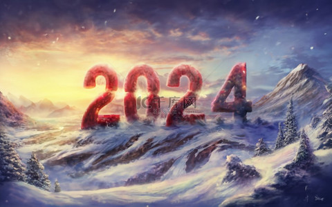 数字2024创意新年2024背景2