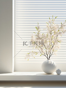 电商背景植物背景图片_植物和百叶窗的空墙电商背景14