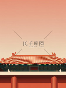 中国宫殿建筑背景图片_中国宫殿建筑和屋檐东方美学4