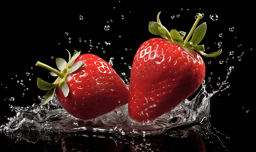 新鲜可口的草莓特写
