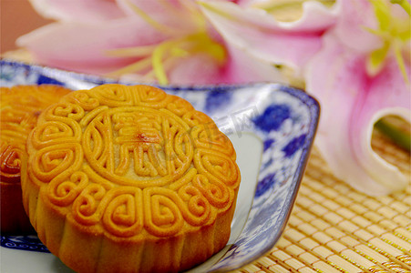 传统中国风素材摄影照片_传统食品月饼摄影素材