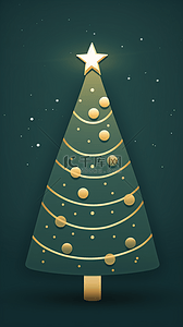 扁平圣诞树背景图片_圣诞节扁平风绿色圣诞树背景