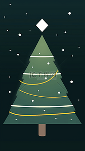 圣诞节扁平风绿色圣诞树背景