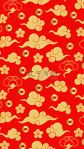 中国风新年通用中式平铺花纹底纹16