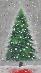 雪花圣诞树背景图片_圣诞节红绿拼色肌理磨砂质感底纹6