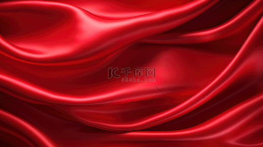 红色绸缎柔软褶皱面料16