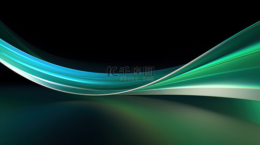 绿色新能源ppt背景图片_蓝色线条的简单绿色弧线2