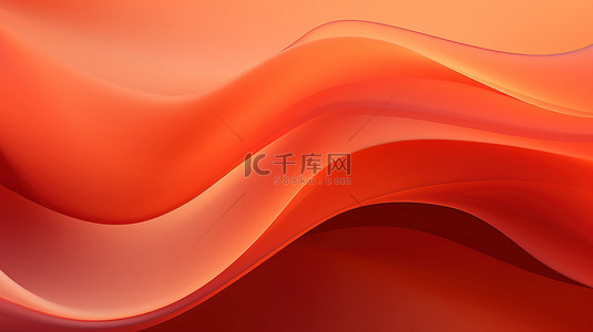 红色和橙色波浪形的抽象背景19