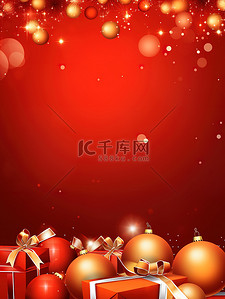 圣诞节日海报红色背景6