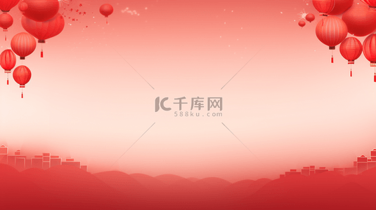中国风建筑红色背景图片_中国风节日喜庆气球背景6