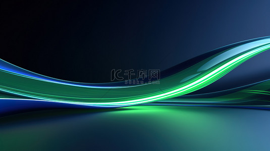 蓝色弧线背景图片_蓝色线条的简单绿色弧线15