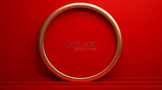圆环红色背景图片_红色简约圆环商务背景3