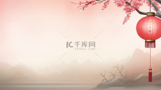 红色喜庆背景梅花背景图片_红色喜庆中国风灯笼装饰背景14