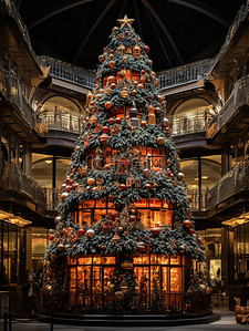 圣诞节背景图片_一棵巨大的圣诞树18