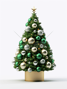 圣诞树图片背景图片_3D立体圣诞树图片6