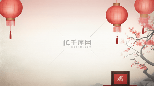 红色喜庆中国风灯笼装饰背景3