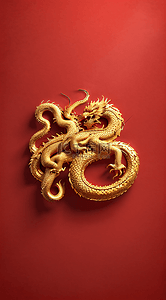 创意红色中国风背景图片_2024年金色中国风龙年福字红色背景7