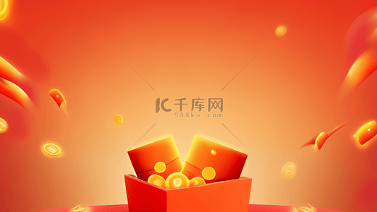 红包到了背景图片_中国风国潮新年红包背景AI作品